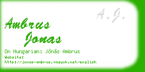 ambrus jonas business card